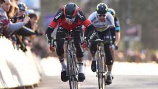 Greg Van Avermaet sprints to victory ahead of Peter Sagan at Omloop Het Nieuwsblad