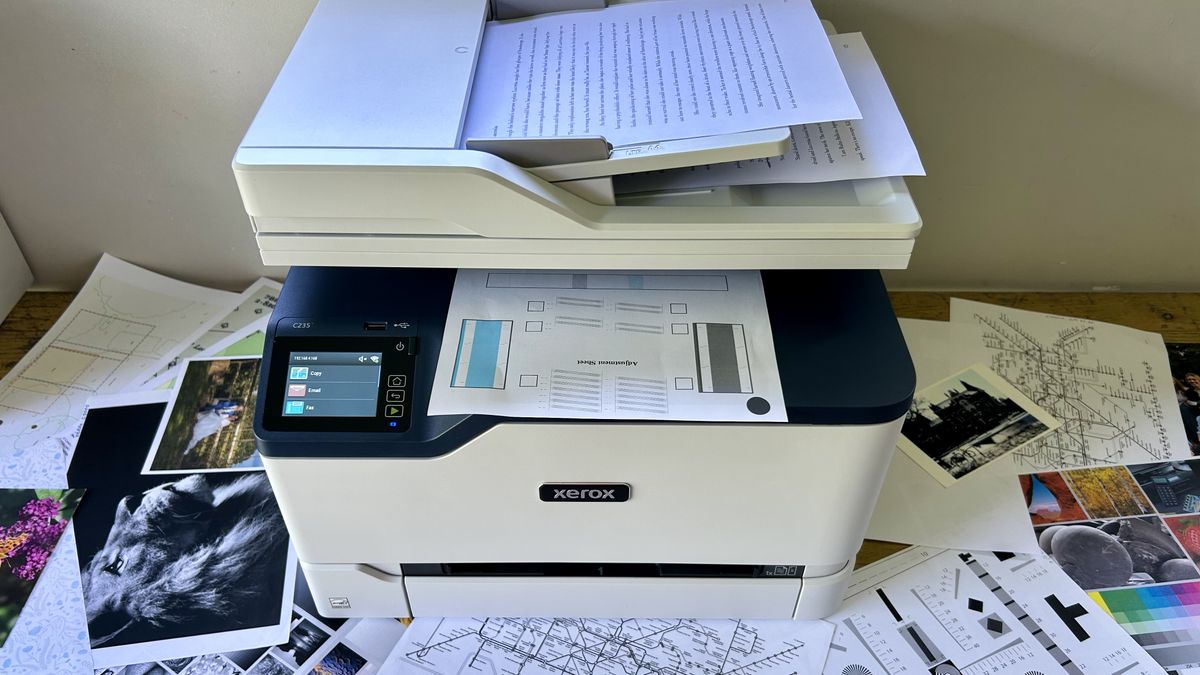 Xerox C235 color laser printer during our review