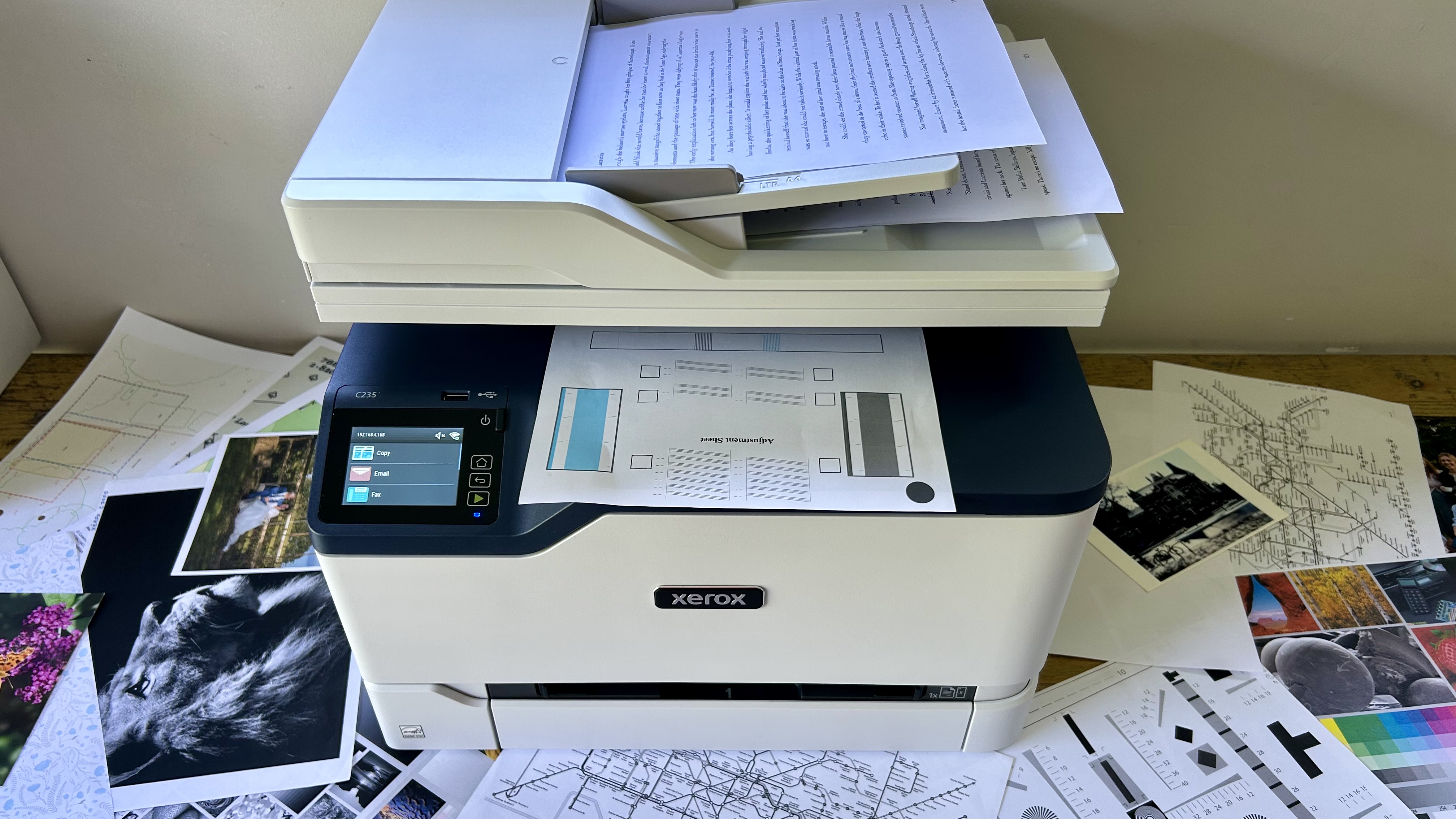Xerox C235 color laser printer during our review