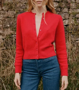 Fairchild Cashmere Cardigan -- Tomato