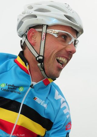Sven Nys (Belgium) having a laugh at the starting line