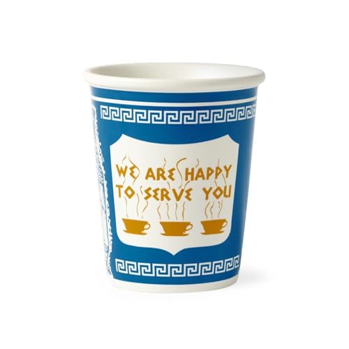 Udefog New York Ceramic Coffee Cup Mug, We Are Happy to Serve You, a Stylish Way to Enjoy Your Coffee, Perfect for Home or Office,coffee Cup,reusable Coffee Cup, 3.9 * 3.3inch, Blue and White (blue)