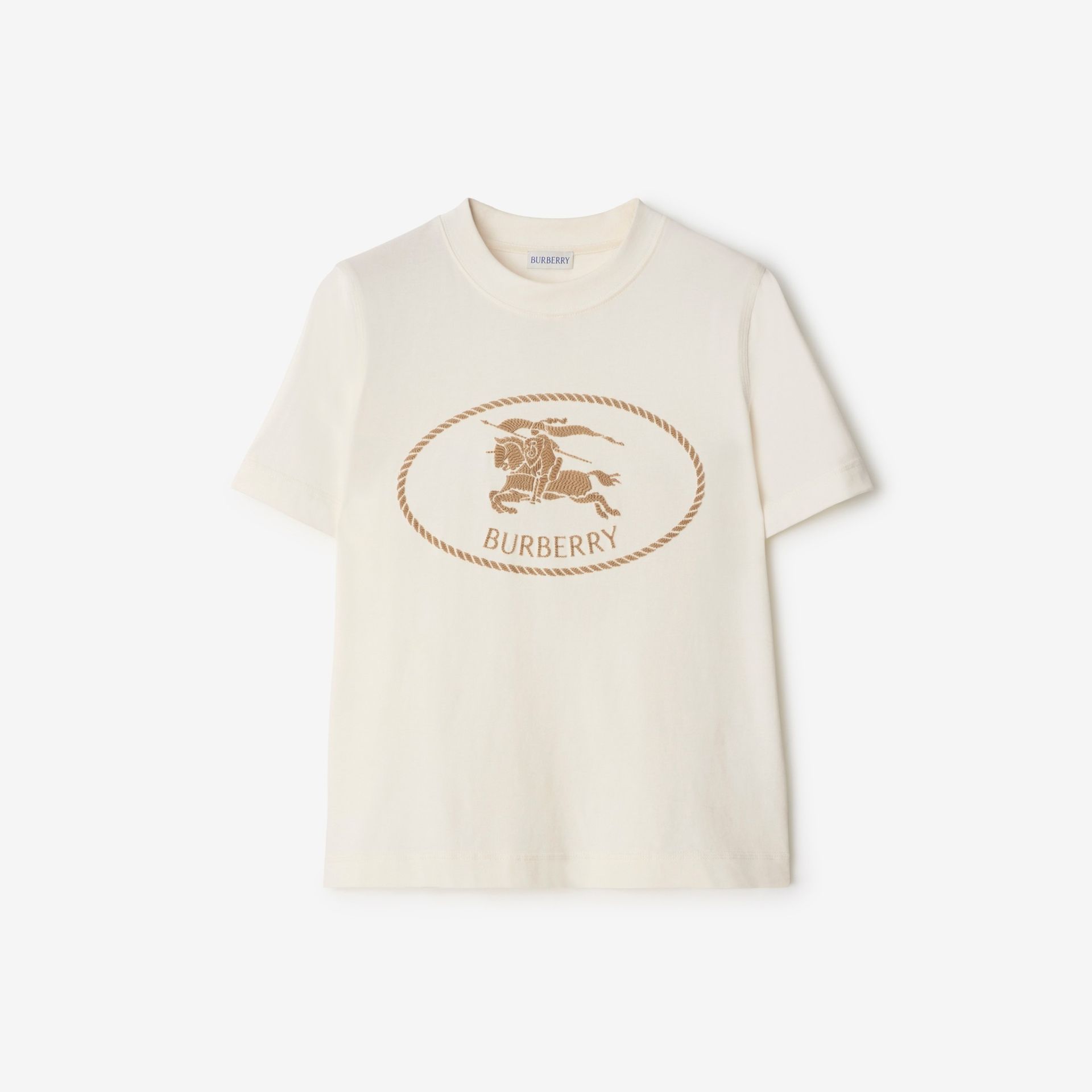 Burberry, Knight Stamp Cotton T-Shirt in Chalk