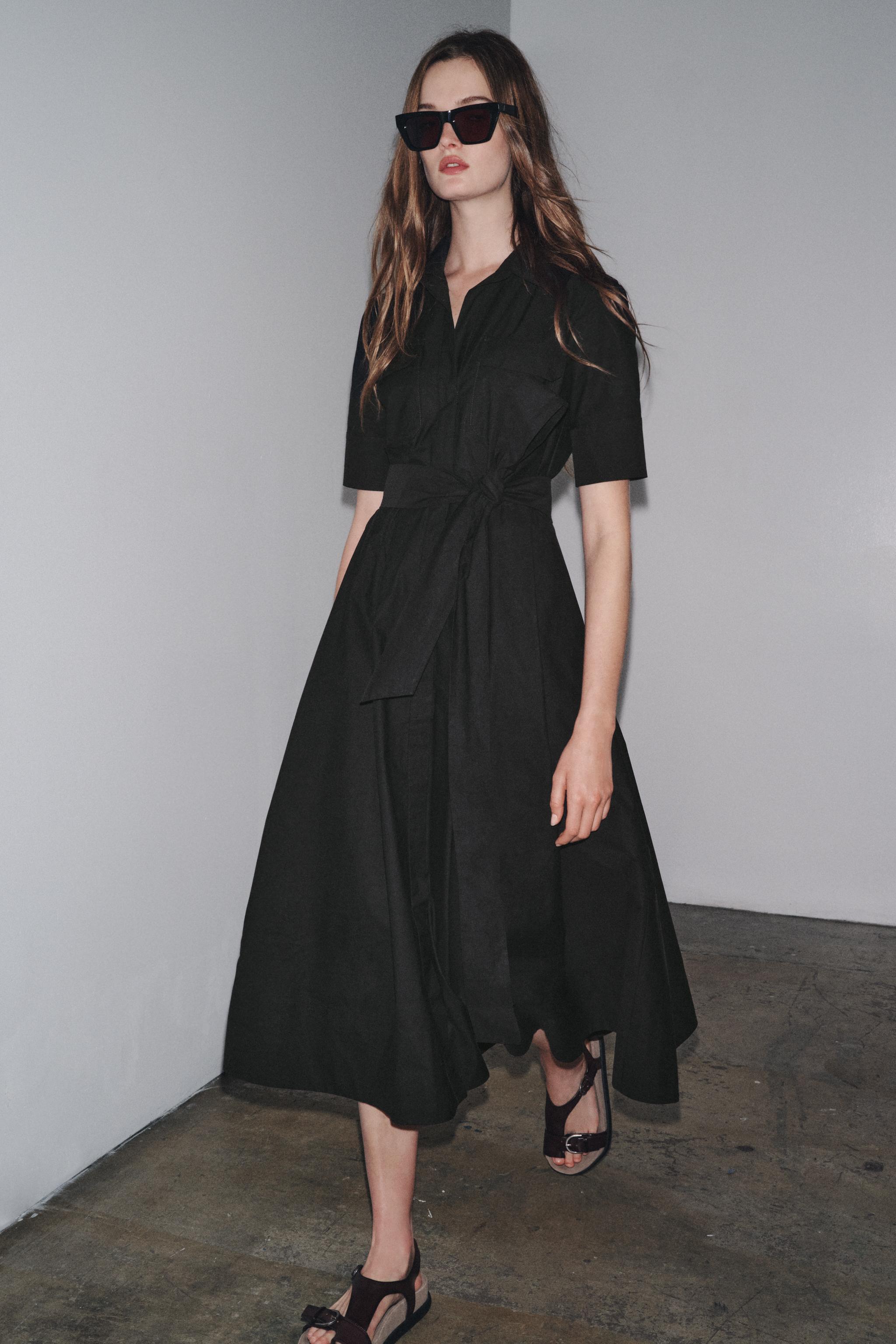 Zw Collection Poplin Midi Dress