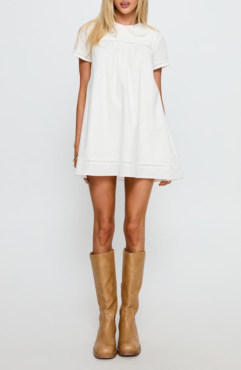 Bethanne Lace Detail Cotton Babydoll Minidress