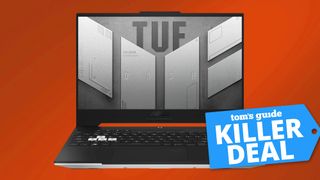 Asus TUF Gaming 15.6" laptop with Tom's Guide deal tag