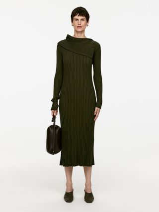 Fold-Over Knitted Dress