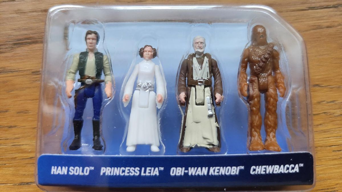 Star Wars Micro Galaxy Squadron range _Mini figures Han Solo, Princess Leia, Obi-Wan Kenobi, and Chewbacca
