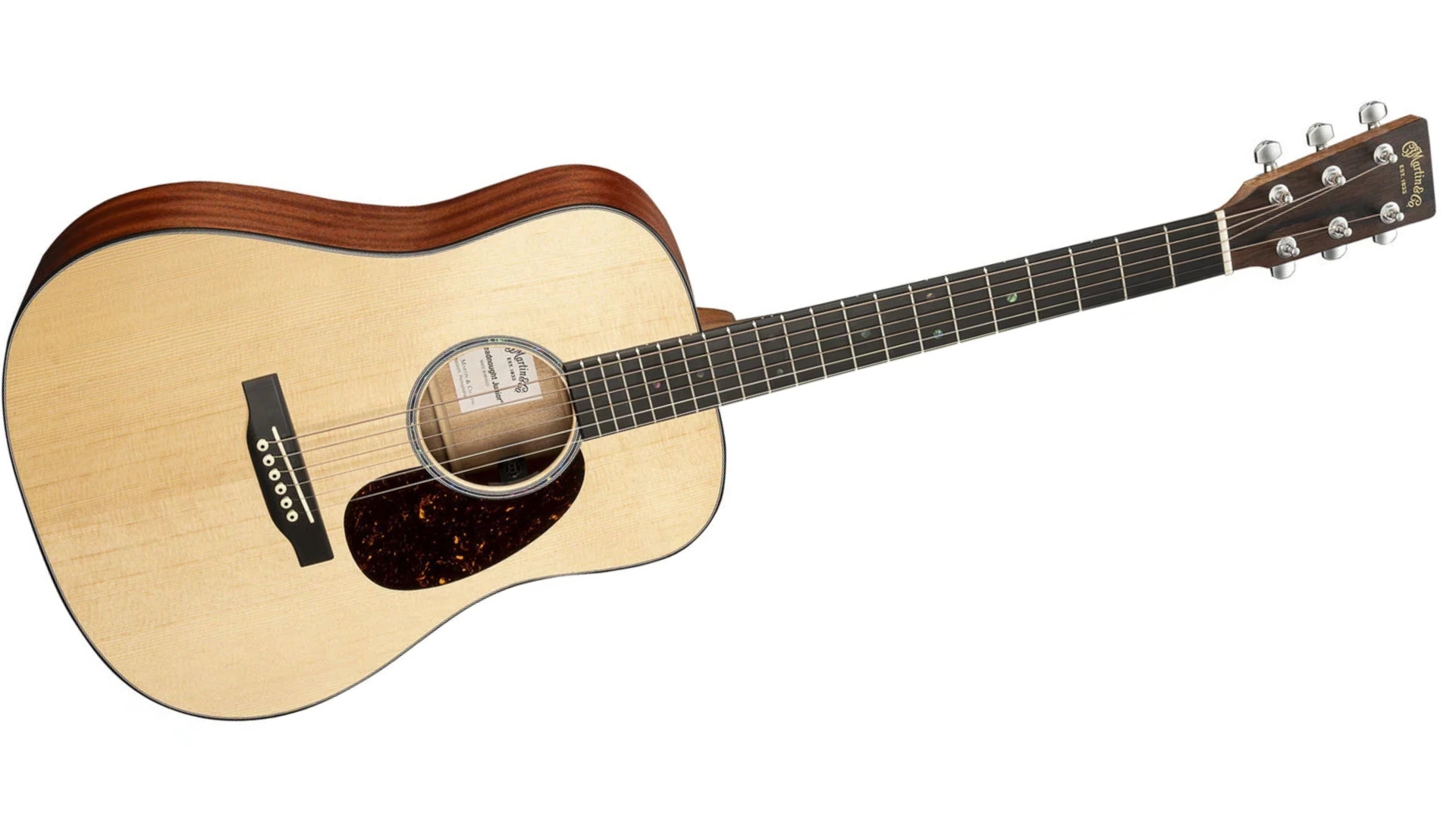 A Martin D Jr E travel acoustic guitar