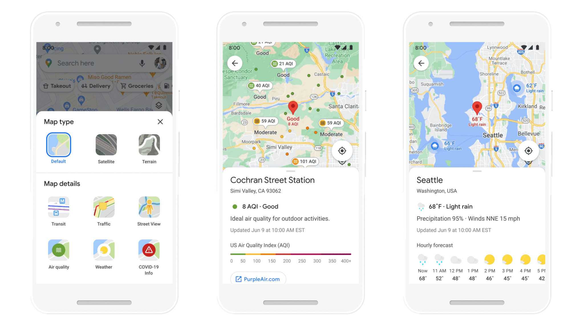 Google Maps Weather Air Quality Layers