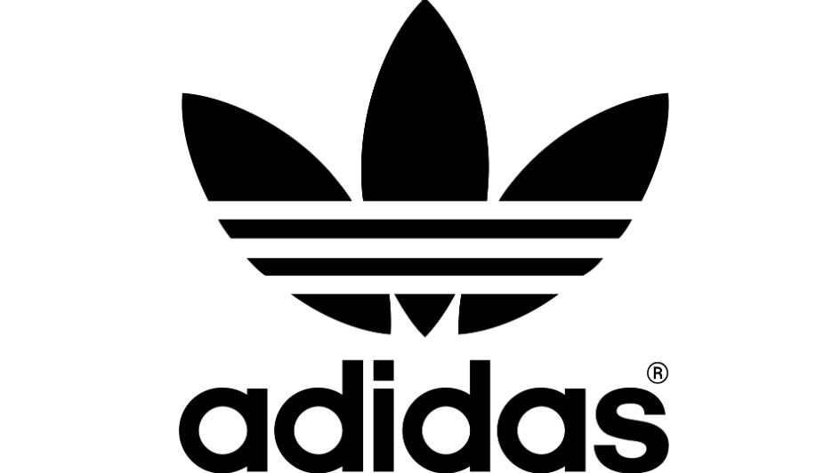 This classic Adidas 'trefoil' logo represents the landmasses of the Americas, Europe and Africa, and Asia