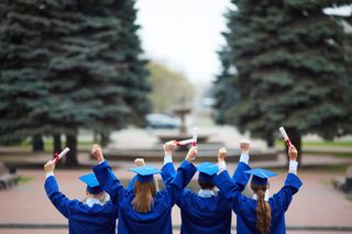 College students celebrate graduation