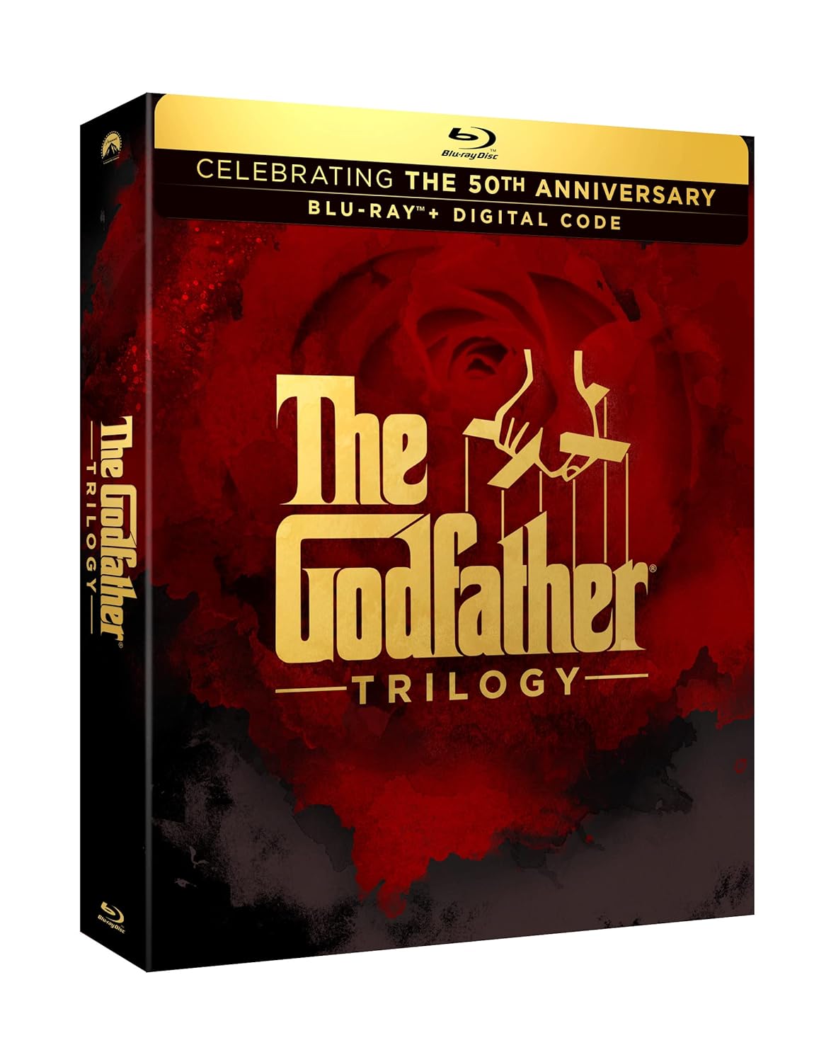 The packaging for the Godfather Trilogy on Blu-Ray