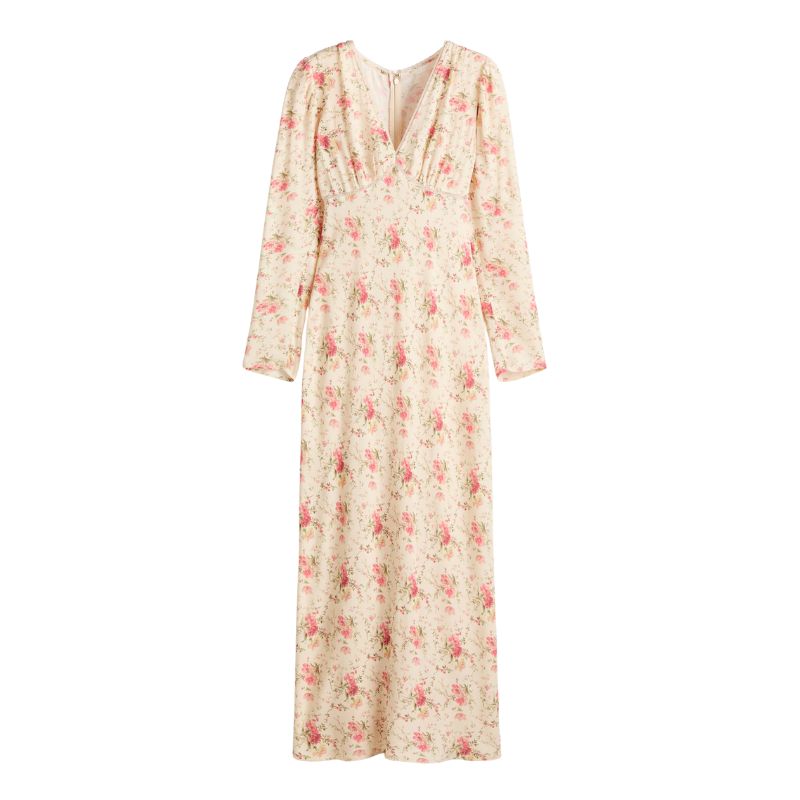 A cutout of a floral H&amp;amp;M long sleeve floral dress