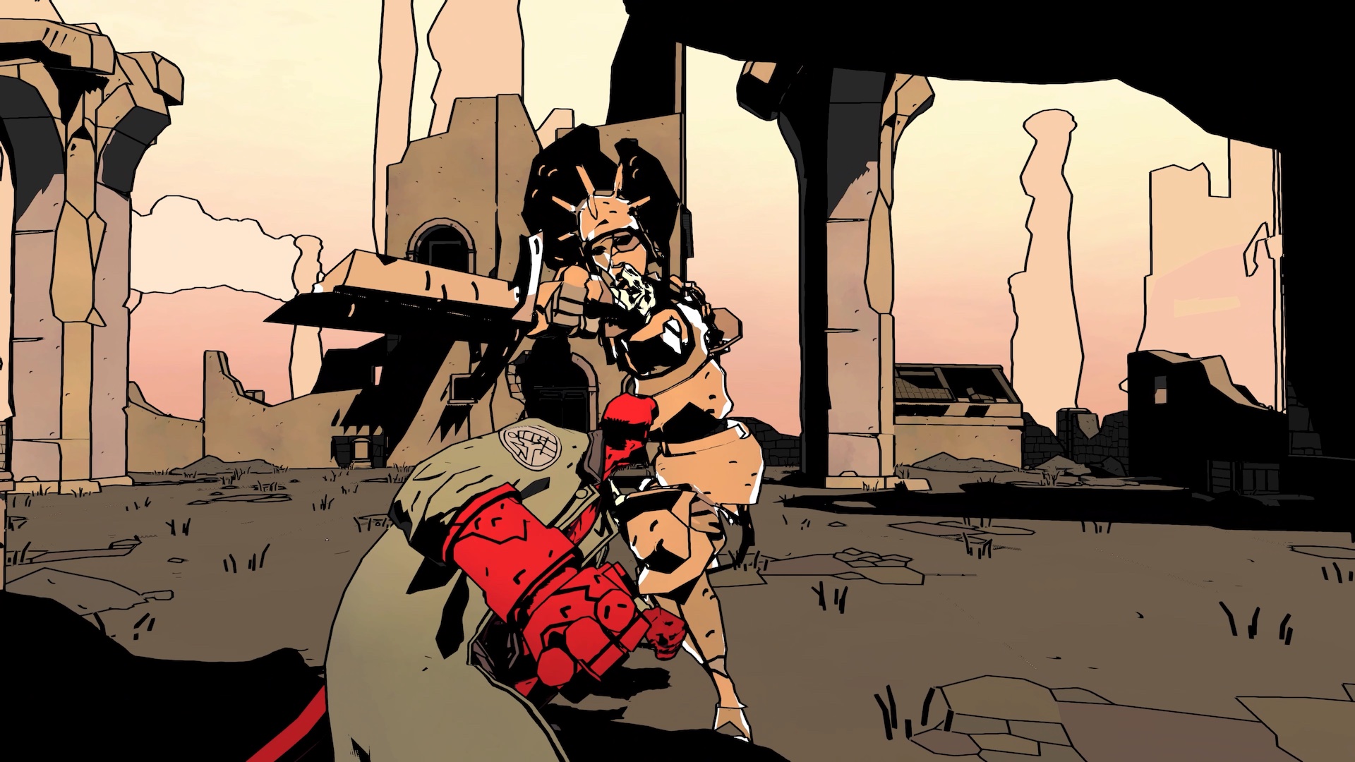 Hellboy Web of Wyrd screenshot showing Hellboy in combat