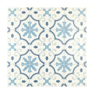 Blue patterned wall tiles