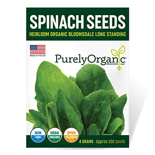 Organic Spinach Seeds (bloomsdale Long Standing) - Approx 300 Seeds - Usda Organic, Non-Gmo, Open Pollinated, Heirloom, Usa Origin