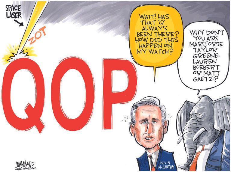 Political Cartoon U.S. kevin mccarthy gop qanon