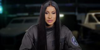 Cardi B during a behind-the-scenes interview for 'F9'