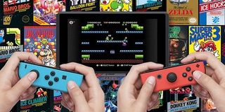 People playing NES games on the Switch.