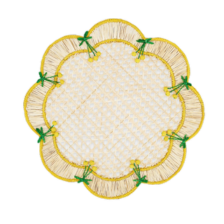 Aquazzura Lemon Raffia Placemats