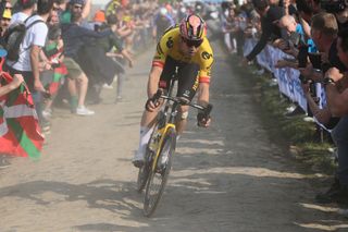 Wout van Aert was unlucky to puncture late on at Paris-Roubaix