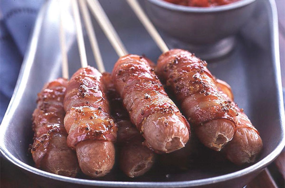 Give this sausage and bacon broomsticks recipe a try for fun finger food