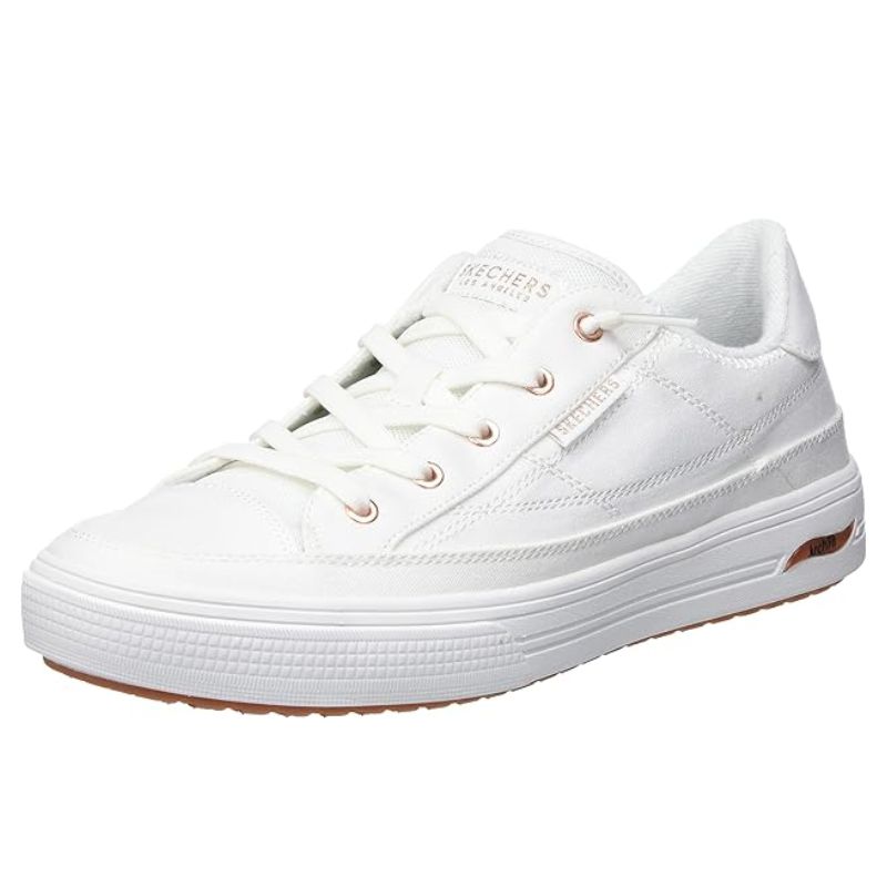 white Skechers trainers