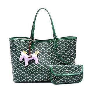 Generic green printed tote bag cut out 