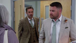 Aaron finds John visiting Aidan and wants answers