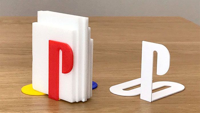 Book ends that look like the Playstation logo