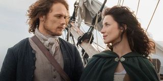 Jamie and Claire Sam Heughan Caitriona Balfe Outlander Starz