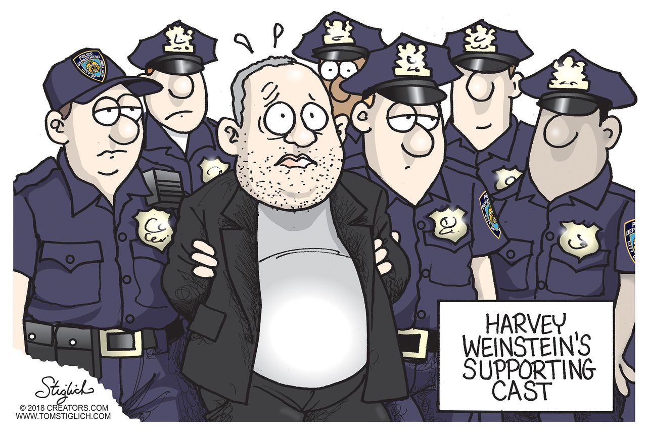 Editorial cartoon U.S. Harvey Weinstein indictment