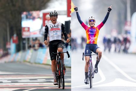 Demi Vollering and Tadej Pogačar at the Amstel Gold Race