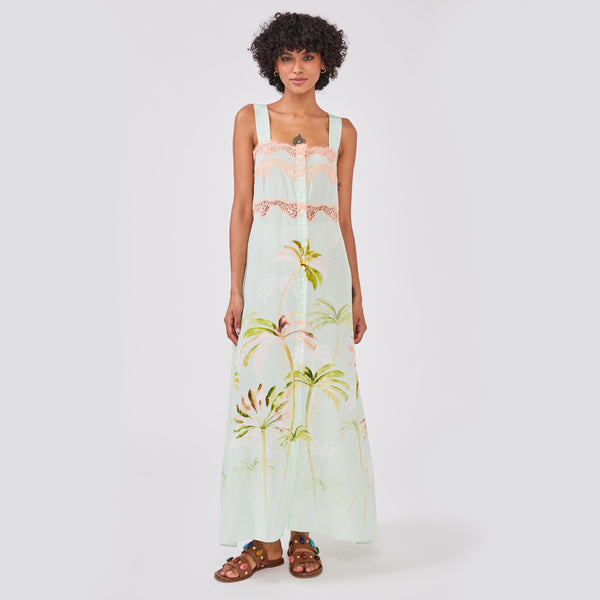 Palmera Silk Dress Mint