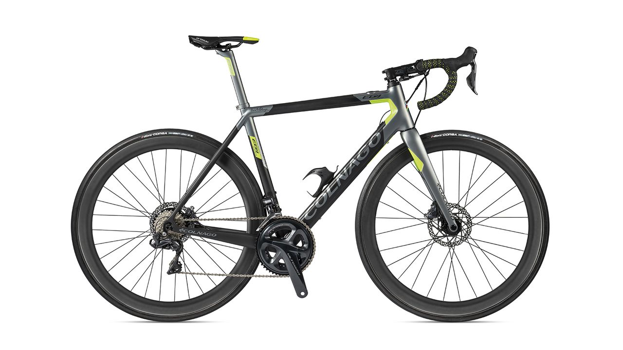 The Colnago E64 is available with either a Di2 or mechanical Shimano Ultegra groupset