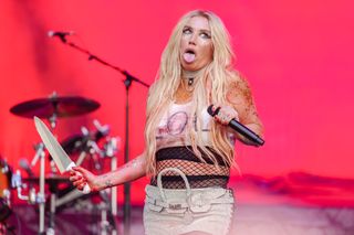 Kesha performs during Lollapalooza at Grant Park on August 01, 2024 in Chicago, Illinois