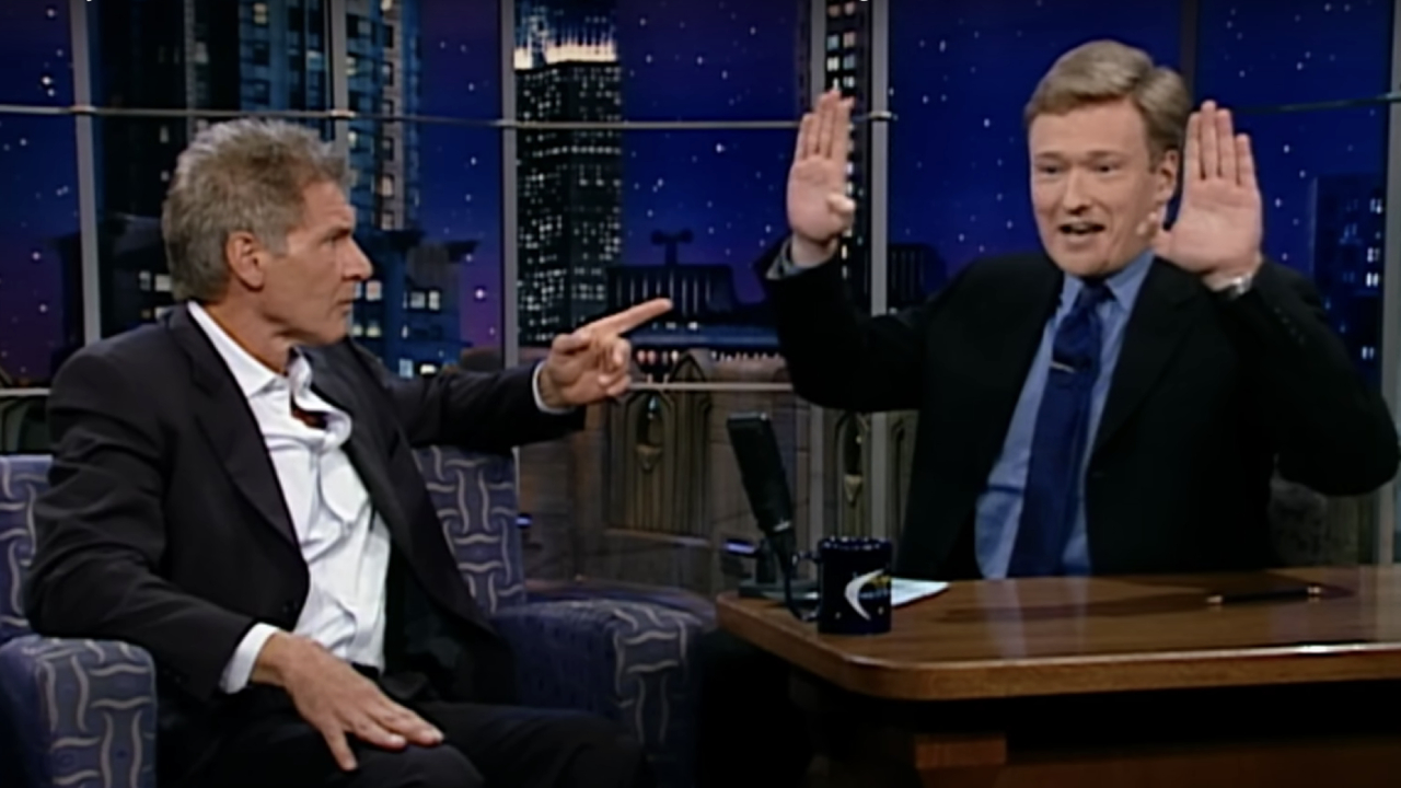 Harrison Ford and Conan O'Brien on Late Night with Conan O'Brien