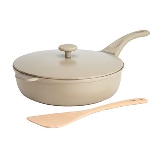 Goodful All-In-One Pan, Multilayer Nonstick, High-Performance Cast Construction, Multipurpose Design Replaces Multiple Pots and Pans, Dishwasher Safe Cookware, 11-Inch, 4.4-Quart Capacity, Stone