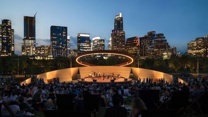 performance pavilion in austin by BIG inspired by El Cosmico and 3D printing 