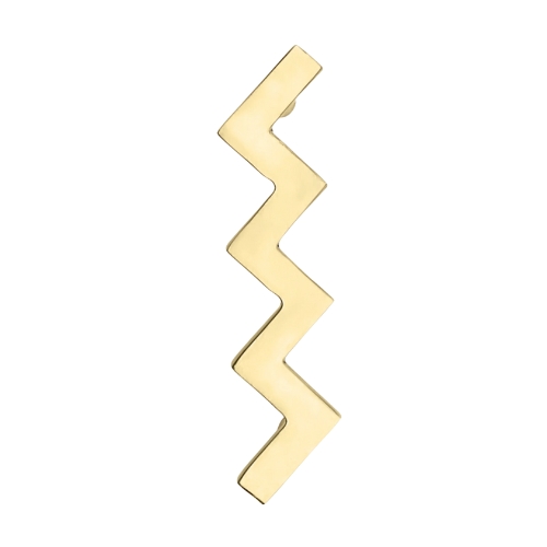 Bias Editions, Hand Cast Zig Zag Handle - Unlacquered Brass - Small (CC 96mm)