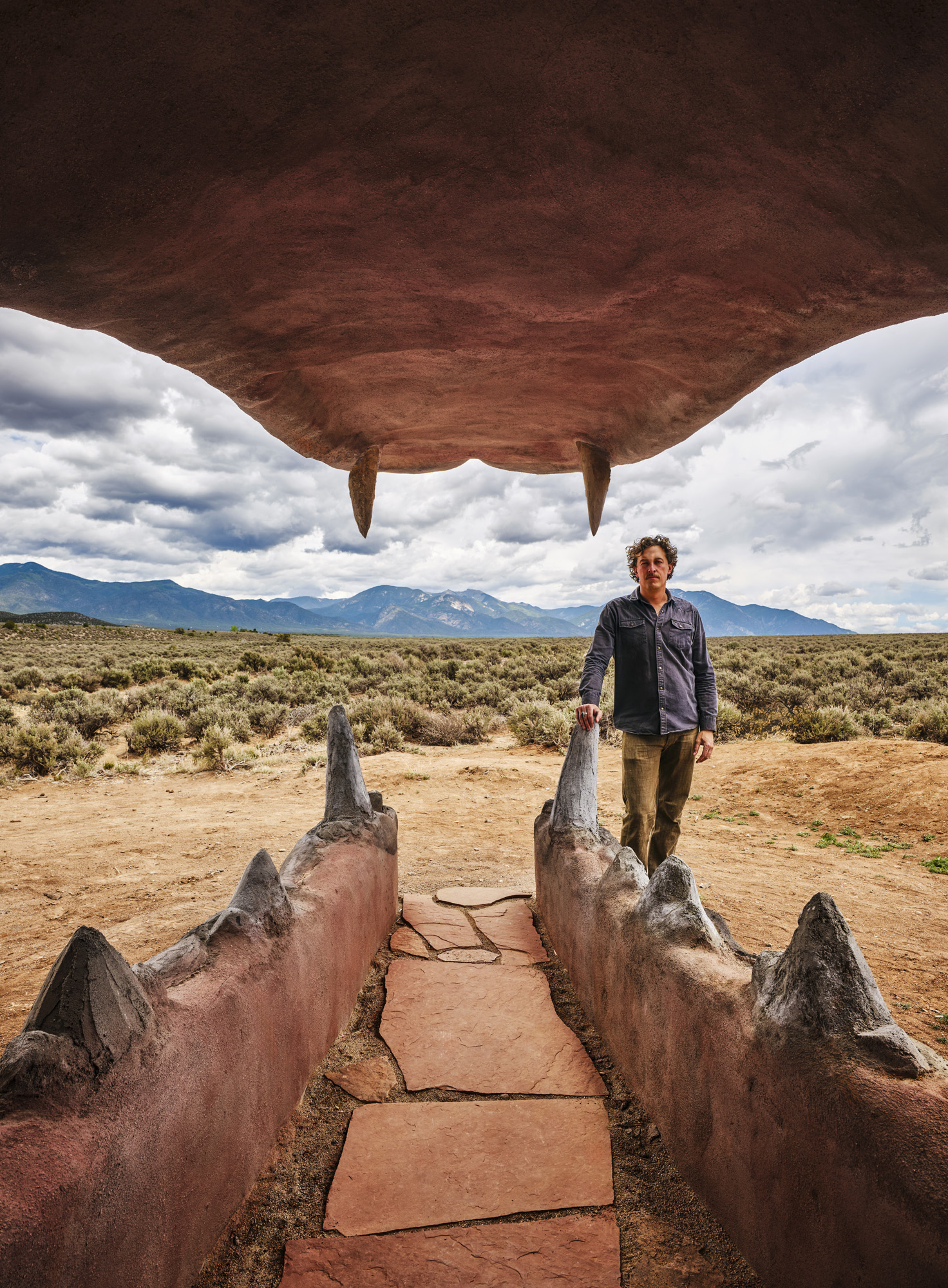 coyote house, home in the desert shaped like an animal's head