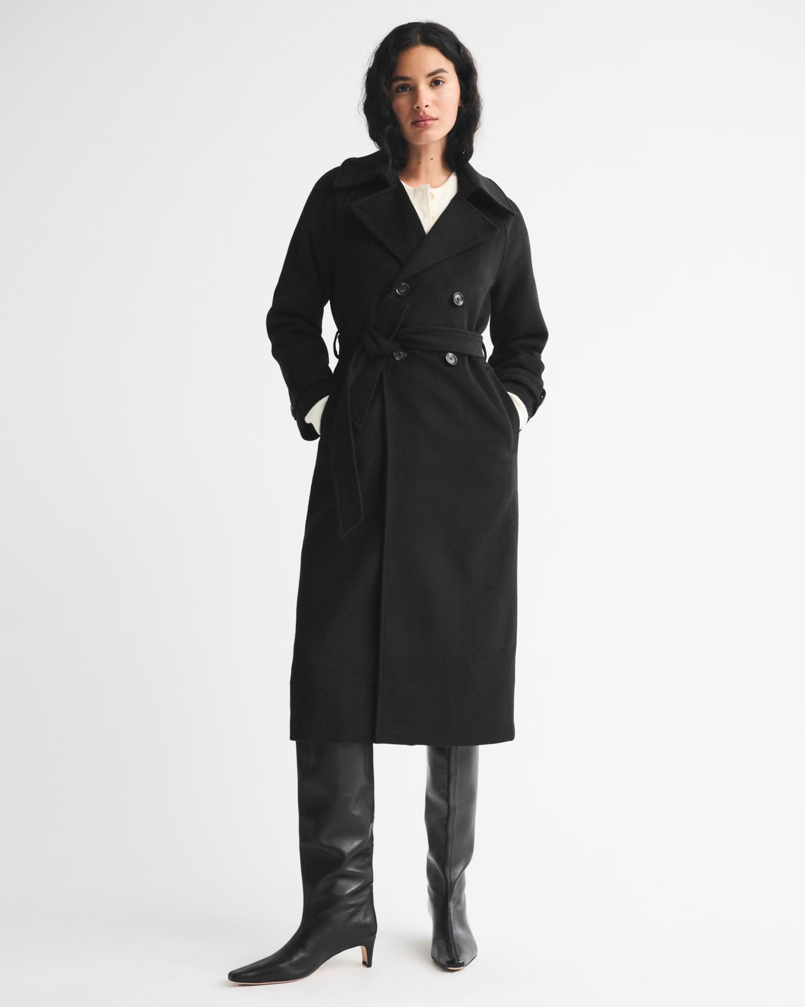 Abercrombie &amp;amp; Fitch, A&amp;amp;F Carrie Wool-Blend Trench Coat
