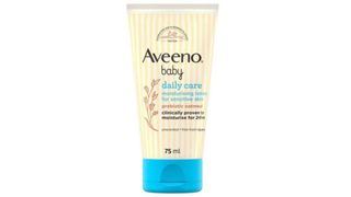Image of a tube of Aveeno as part of best bath products for your baby round up