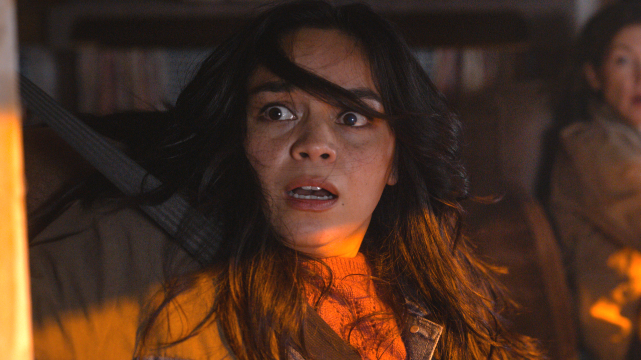 Kaitlyn Santa Juana looks shocked while sitting in an RV in Final Destination Bloodlines.