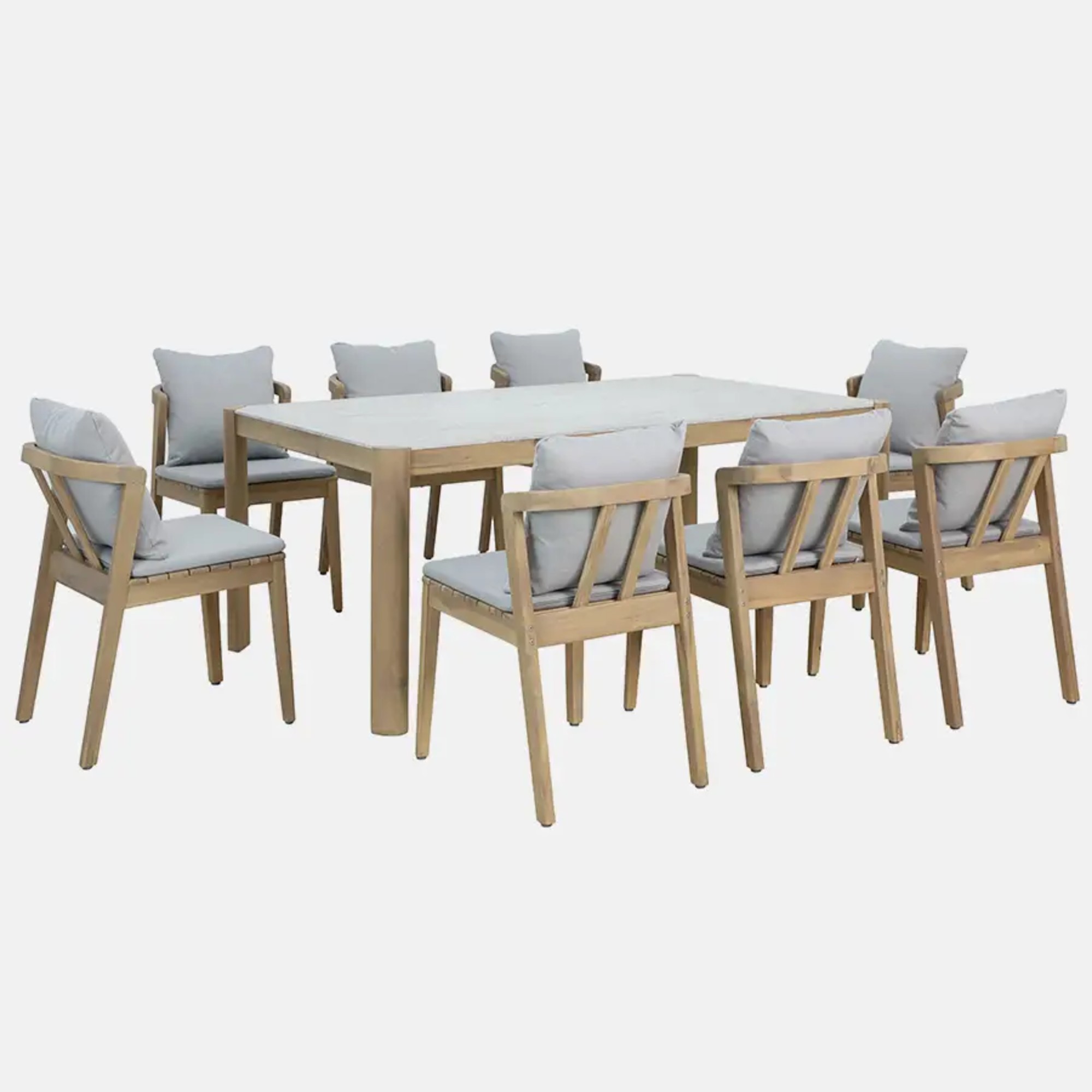 Kettler Nara Acacia Wood Dining Set with Marble Effect Tabletop