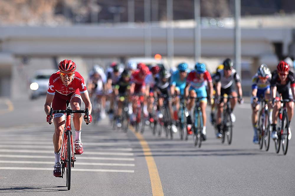 Katusha tried to split the peloton on the final climb