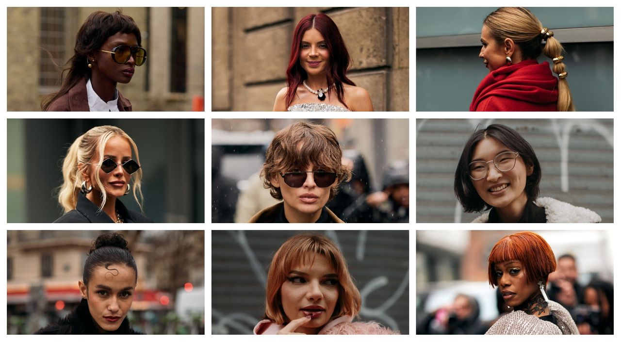 collage of street styles pictures highlighting hair