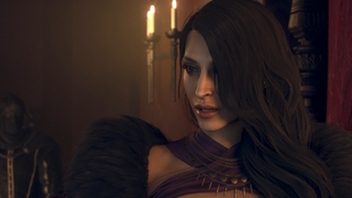 The beautiful matron of a local bordello reveals some political gossip to the Arisen in Dragon's Dogma 2.