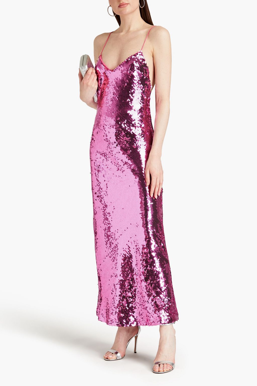 RONNY KOBO, Sequined Chiffon Maxi Dress